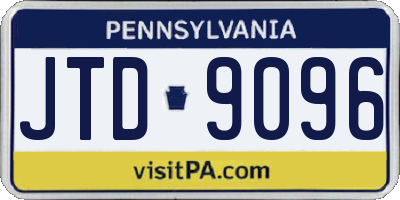 PA license plate JTD9096