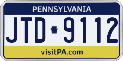 PA license plate JTD9112
