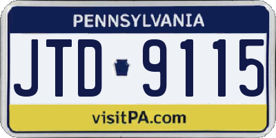 PA license plate JTD9115
