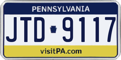 PA license plate JTD9117