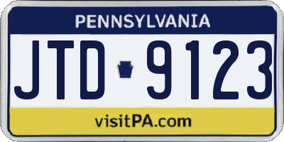 PA license plate JTD9123