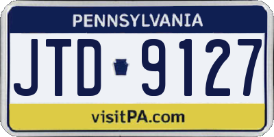 PA license plate JTD9127