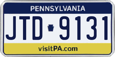 PA license plate JTD9131