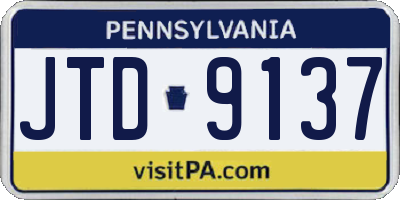 PA license plate JTD9137