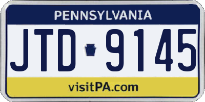 PA license plate JTD9145