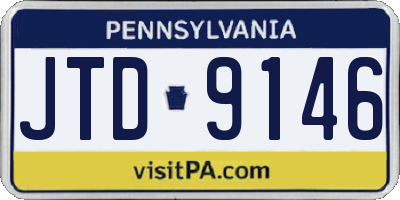 PA license plate JTD9146