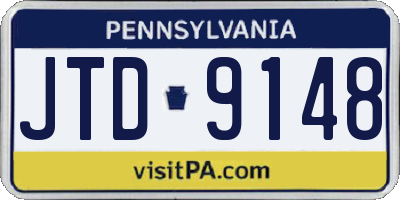PA license plate JTD9148