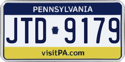 PA license plate JTD9179