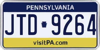 PA license plate JTD9264