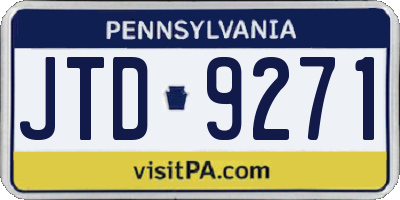 PA license plate JTD9271