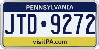 PA license plate JTD9272