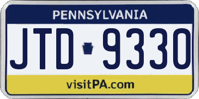 PA license plate JTD9330
