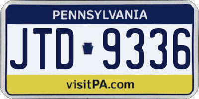 PA license plate JTD9336