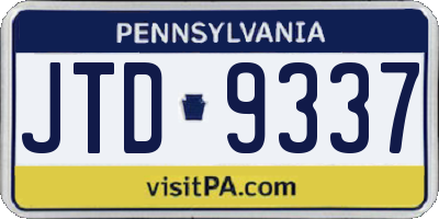 PA license plate JTD9337