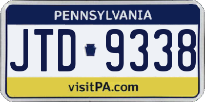 PA license plate JTD9338