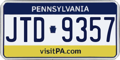 PA license plate JTD9357