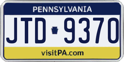 PA license plate JTD9370