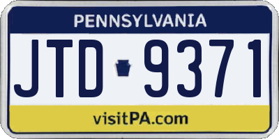 PA license plate JTD9371