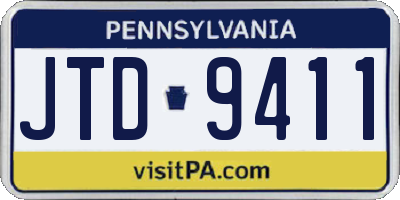 PA license plate JTD9411