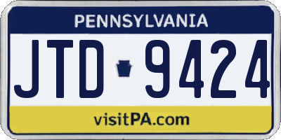 PA license plate JTD9424