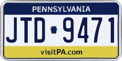 PA license plate JTD9471