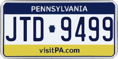 PA license plate JTD9499