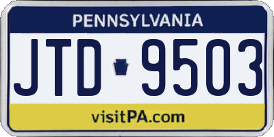 PA license plate JTD9503