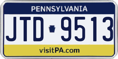 PA license plate JTD9513