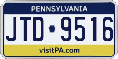 PA license plate JTD9516