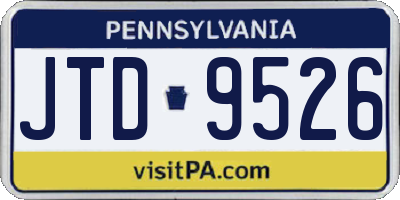 PA license plate JTD9526