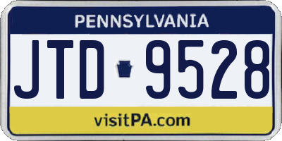 PA license plate JTD9528