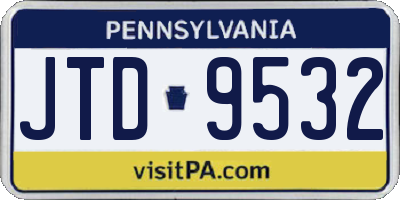 PA license plate JTD9532