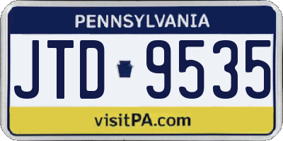 PA license plate JTD9535