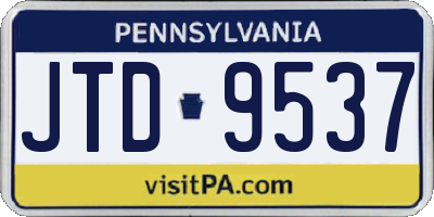 PA license plate JTD9537