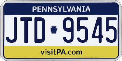 PA license plate JTD9545