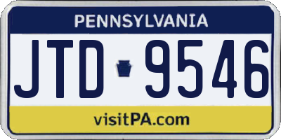PA license plate JTD9546