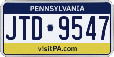 PA license plate JTD9547