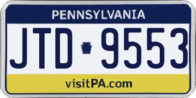 PA license plate JTD9553