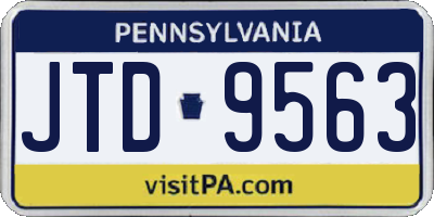 PA license plate JTD9563