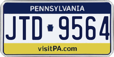 PA license plate JTD9564