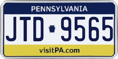 PA license plate JTD9565