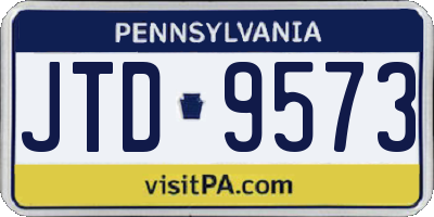 PA license plate JTD9573