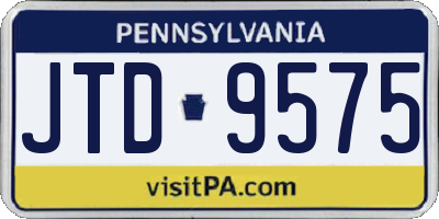 PA license plate JTD9575