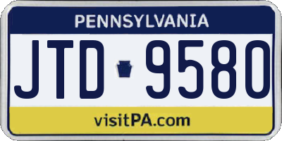 PA license plate JTD9580