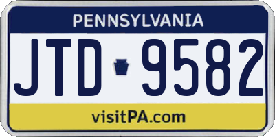 PA license plate JTD9582
