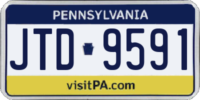 PA license plate JTD9591