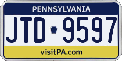 PA license plate JTD9597