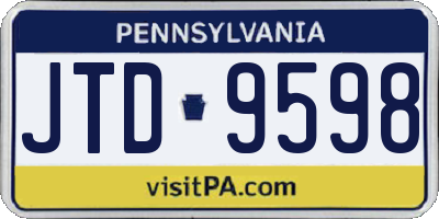 PA license plate JTD9598