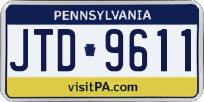 PA license plate JTD9611