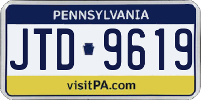 PA license plate JTD9619